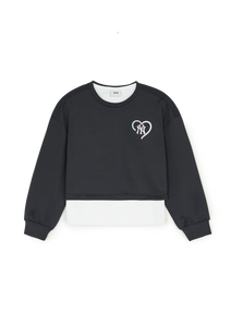 Heart Sportive Girl's Layered Sweatshirt