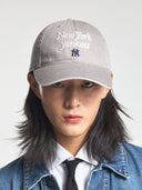 Varsity Lettering Washing Unstructured Ball Cap