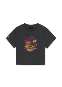 Women's Summer Vintage Washing Graphics Crop T-shirt