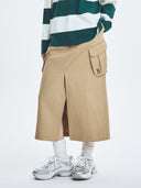Varsity Vintage Cotton Slit Cargo Long Skirt