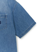 Varsity Logo Short Sleeve Denim Shirts