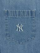 Women's Varsity Logo Cropped Short Sleeve Denim Shirts