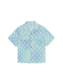 Aurora Monogram Short-slv Woven Shirt