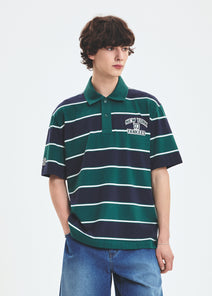 Varsity Stripe Over Fit Polo T-shirt