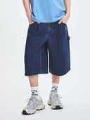Basic Small Logo Carpenter Bermuda Denim Shorts