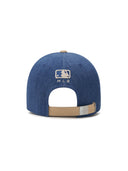 Varsity Cursive Denim Color Block Unstructured Ball Cap