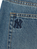 Mlb Hannam Women's Megagram Vintage Wide Denim Pants