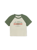 Women's Varsity Washing Vintage Raglan Crop T-shirt