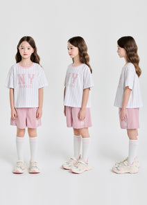 Varsity Girl's Striped T-shirt Set