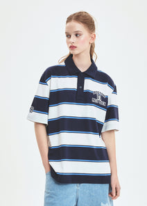 Varsity Stripe Over Fit Polo T-shirt
