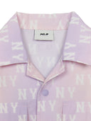 Aurora Monogram Short-slv Woven Shirt