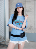 Varsity Vintage Washing Graphic Mega Over Fit T-shirt