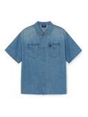 Varsity Vintage Slub Short Sleeve Denim Work Shirt