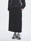 Varsity Vintage Cotton Slit Cargo Long Skirt