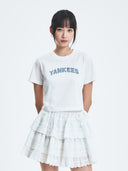 Women's Denimlike Lettering Big Lux Crop T-shirt