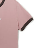 Women's Sportive Cursive Ringer Crop T-shirts