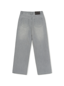 Women's Basic Small Logo Summer Tencel Wide Denim Pants