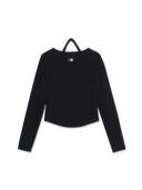 Women's Basic Henley Neck Layered Slim Semi Crop Long Sleeve T-Shirts