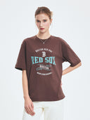 Varsity Vintage Color Graphic Over Fit T-shirt