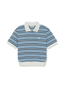 Women's Varsity Stripe Crop Polo T-shirt