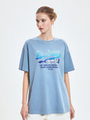 Women's Varsity Washing Vintage Over Fit T-shirt