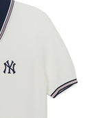 Women's Varsity Color Block Polo Short Sleeve Knit Pullover