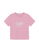 Women's Bow Tie Graphic Slim Semi Crop T-Shirts