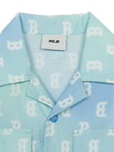 Aurora Monogram Short-slv Woven Shirt