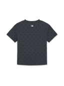Women's Dots Pattern Lettering Slim Semi Crop T-shirts