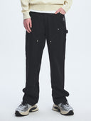 Men's Basic Small Logo Carpenter Semi Wide Denim Pants