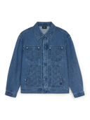 Dia Monogram Embo Patched Denim Work Jacket
