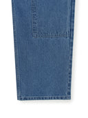 Men's Basic Small Logo Carpenter Semi Wide Denim Pants