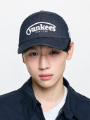 Vintage Denim Curve Logo Unstructured Ballcap