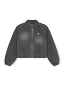Women's Varsity Logo Cropped Zip Up Jacket