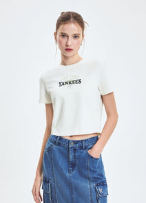 Women's Varsity Washing Vintage Crop T-shirt