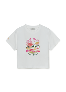 Women's Summer Vintage Washing Graphics Crop T-shirt