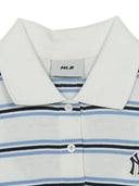Women's Varsity Stripe Crop Polo T-shirt