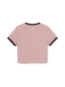 Women's Sportive Cursive Ringer Crop T-shirts