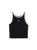 Women's Basic Ringer Crop Sleeveless T-shirt