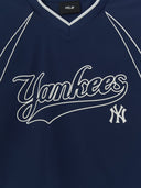 Sportive Varsity Woven Mesh Blocking T-shirt