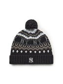 NORDIC PATTERN POMPOM BEANIE
