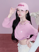 Women's Varsity Sportive Ribbon Off Shoulder Sweatshirt
