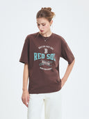 Varsity Vintage Color Graphic Over Fit T-shirt