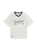 Sportive Varsity Woven Mesh Blocking T-shirt