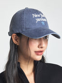 Varsity Lettering Washing Unstructured Ball Cap