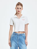 Women's Heart Slim Crop Polo T-shirt