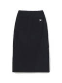 Women's Vintage Washing Cotton Strap Cargo Long Skirt