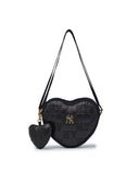 Quilted Monogram Heart Cross Bag