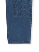 Men's Dia Monogram Embo Patched Semi Wide Carpenter Denim Pants