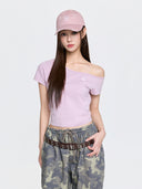 Women's Basic Off Shoulder T-Shirts